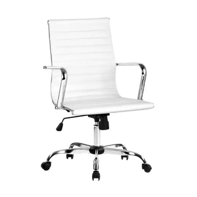 Artiss Gaming Office Chair Computer Desk Chairs Home Work Study White Mid Back L