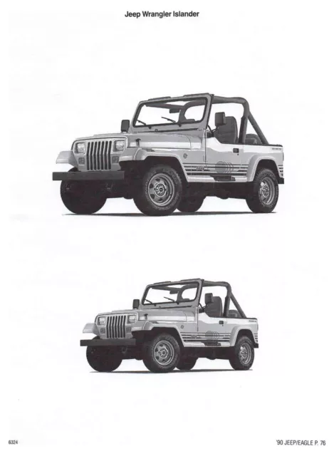 1990 Jeep Wrangler Islander Ad Matte - Soft Top Down