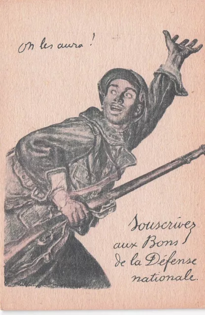Antique Postcard WAR 14-18 WW1 ON LES AURA Hairy Good Defense