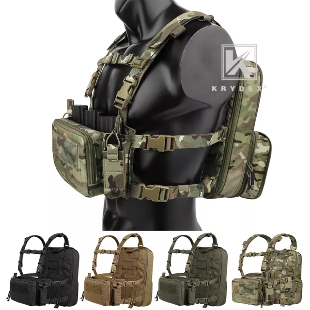KRYDEX D3CR Chest Rig Harness Mag Pouches & D3 Flatpack Backpack MOLLE Rucksack