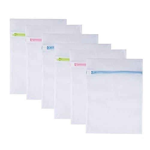 Mesh Laundry Bags 6-Pack Medium 16 x 12 Inch Laundry Wash Bag Colorful Zipper...