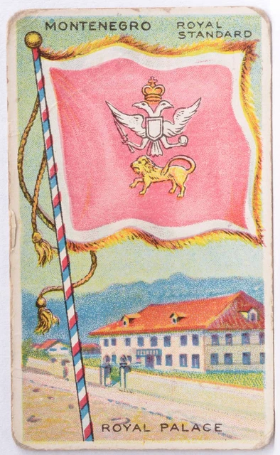 1909 T59 Flags of All Nations Tobacco Card Montenegro Sweet Caporal Black Back