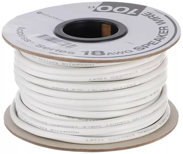 Monoprice Access Series 18 Gauge AWG CL2 Rated 4 Conductor Speaker Wire/ Cable -