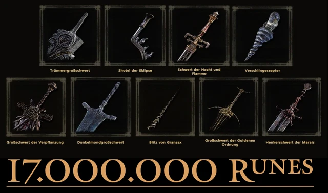 ELDEN RING ALLE Legendäre Waffen (für Trophäe) 22. Mio Runen - (PS4 ...