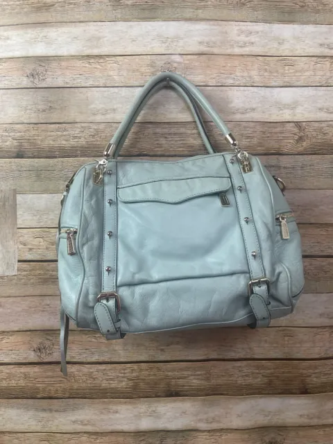 Rebecca Minkoff Cupid Satchel Mint Green W/Strap Leather Handbag 3