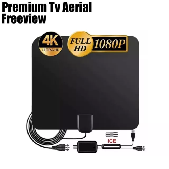 8000Miles Indoor 4K Digital TV Antenna Aerial Signal Amplified 1080P Freeview