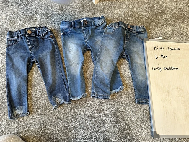 Baby girls river island jeans bundle 6-9m