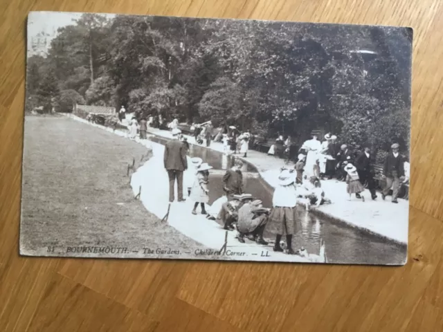 Bournemouth Dorset Postcard 1913— The Gardens, Childrens Corner