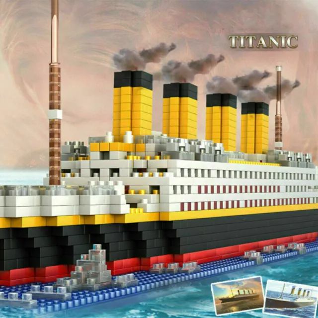 1860PCS Bausteine Spielzeug Sets Titanic Schiff Block Diamant Micro Mini Gebäude