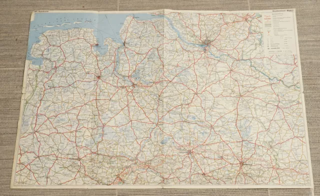 BP Blatt 1 Karte Strassenkarte Deutschland Landkarte Auto Reise Vintage 3