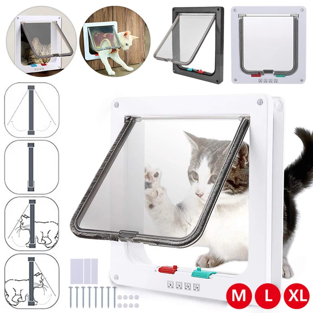 4WAY LOCKABLE Large Cat Flap Pet Door Staywell Dog Tunnel