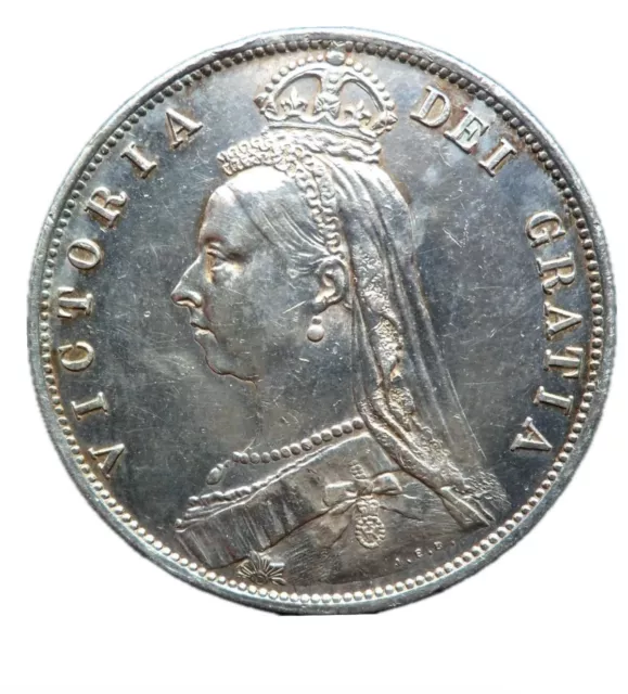 1887 Queen Victoria Silver Half Crown Proof (Ef Grade) - 925 Silver Very Rare 2