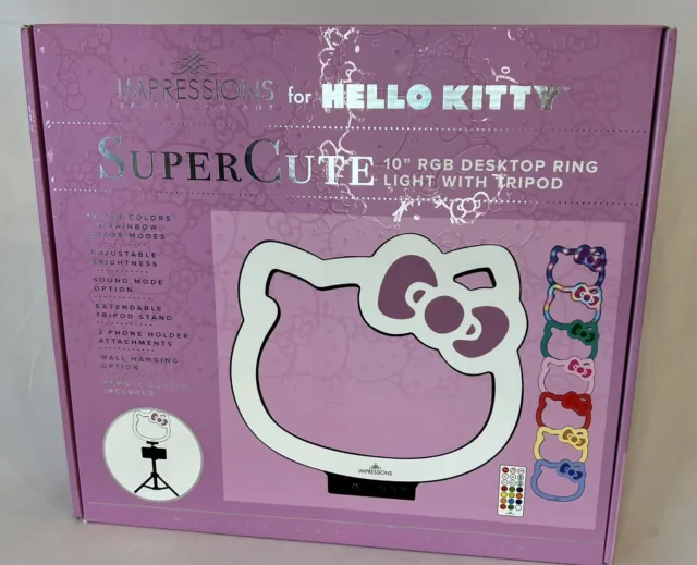 Impresiones para Hello Kitty SUPER LINDO 10"" RGB Anillo de Escritorio Luz con Trípode