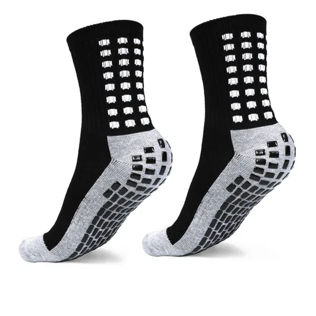 3Pairs Anti Slip Non Skid Slipper Hospital Sports Athletic Socks w/Grips Unisex