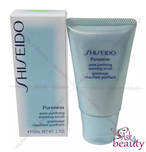 Exfoliante purificador de calentamiento de poros Shiseido Pureness 1,7 oz/50 ml nuevo en caja