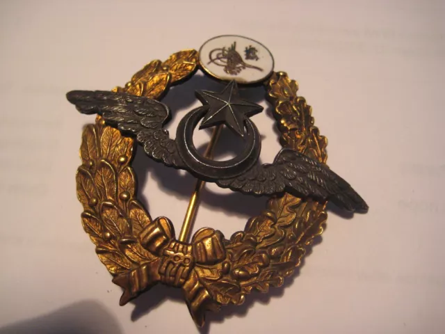 Original WWI Türkish and German air-force 1917 pilot combat medal rare award top
