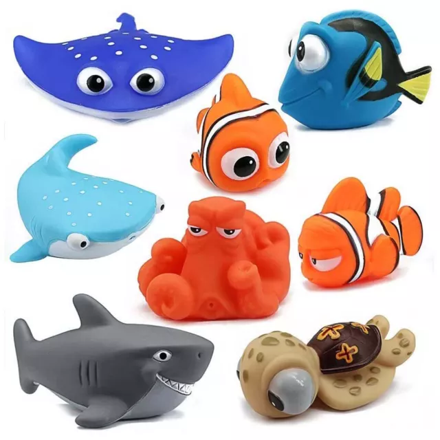 8Pcs Finding Dory Nemo Bath Squirters Bath Toys Baby Floating Squirt Bath Toy AU 2