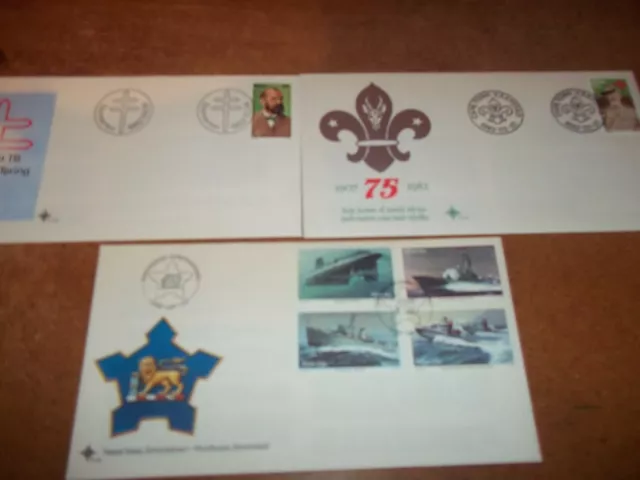 3 X RSA (South Africa) 1982 FDC Naval Base Simonstown Boy Scouts SA We Fight TB