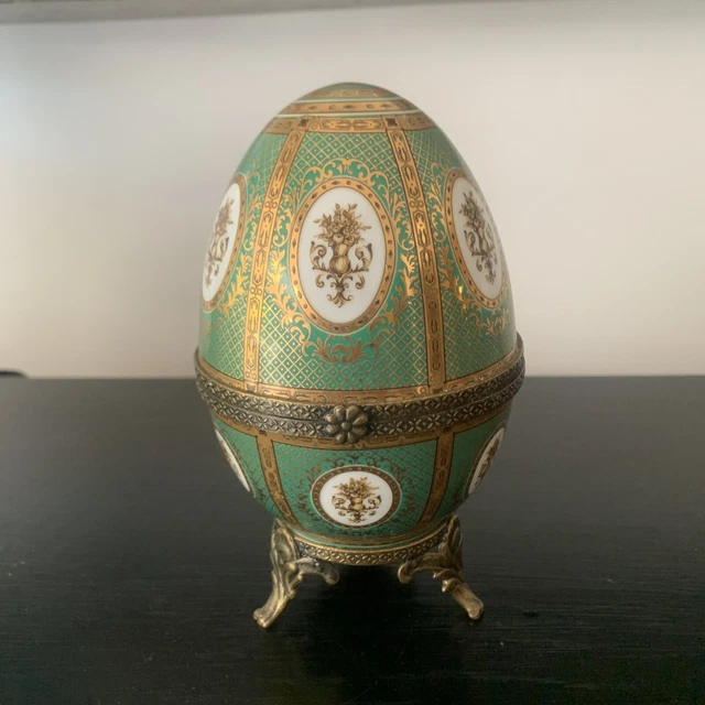 Past Times Large Porcelain egg Trinket Box