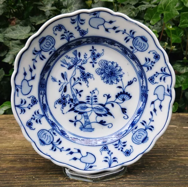 Vecchio Ernst Teichert Meissen Piatto Torta Piatto Blu Cipolla Ø 18,5 CM ~1920