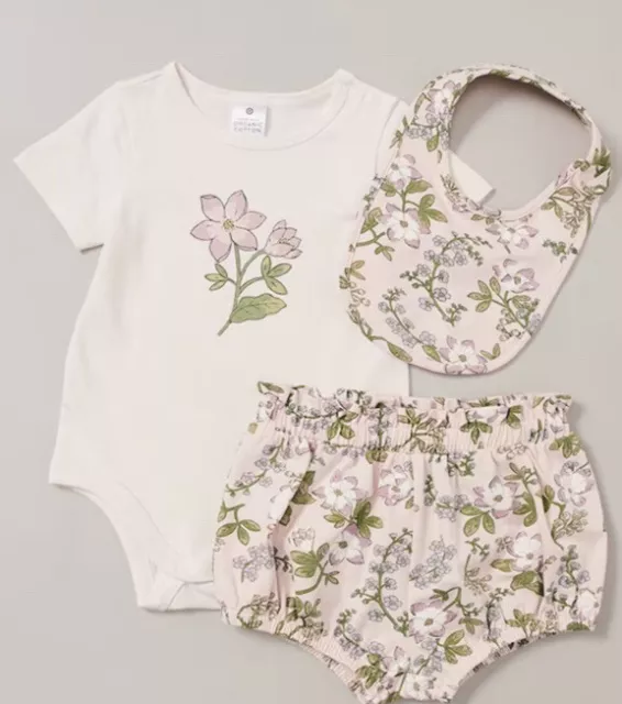 New Organic Cotton newborn set Baby Size 0000 Girl Bundle NWT