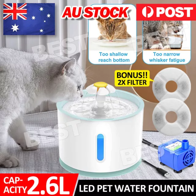 LED USB Automatic Electric Pet Water Fountain Dog/Cat Drinking Dispenser/Filter