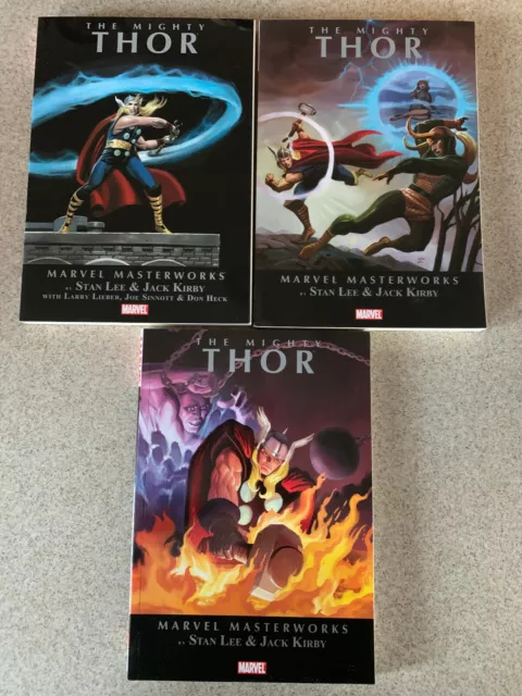 Marvel Masterworks: The Mighty Thor vol. 1 2 3 TPB Lot.  Stan Lee, Jack Kirby