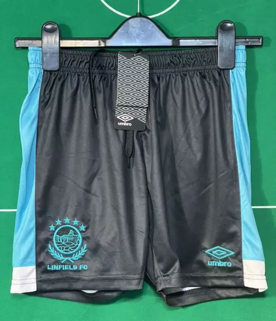 Linfield Fc - Football  Shorts -  Black   (Ym) - Bnwt