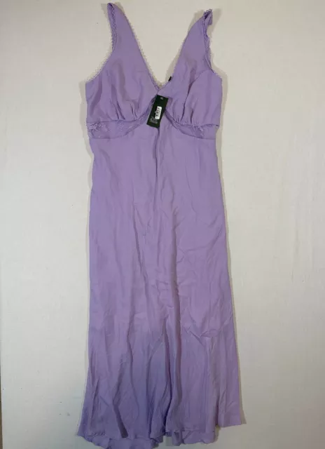 Wild Fable Women's Dress Slip midi Sleeveless Lace Detail Lavender Size XXL