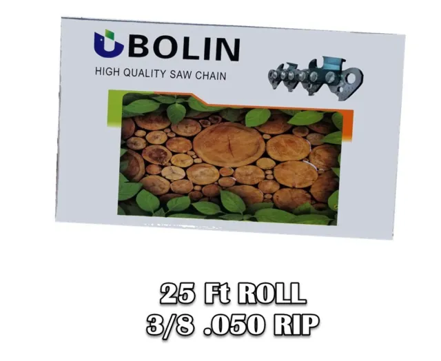 25 Ft Roll  Ripping Chainsaw Chain  3/8" Pitch .050  Replaces  A1LM-RP and 72RD