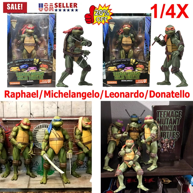 1/4Pcs NECA TMNT TEENAGE MUTANT NINJA TURTLES ACTION FIGURE MOVIE 7"MODEL 1990s