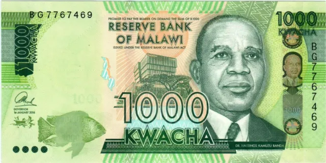 MALAWI 1000  KWACHA 2016 UNC P-67b