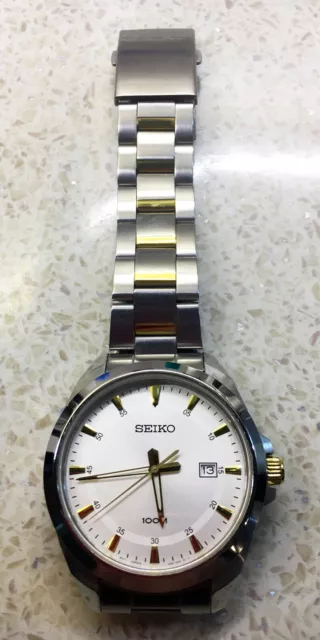 SEIKO GENTS 100M stainless steel watch 6N42-00j0 £ - PicClick UK