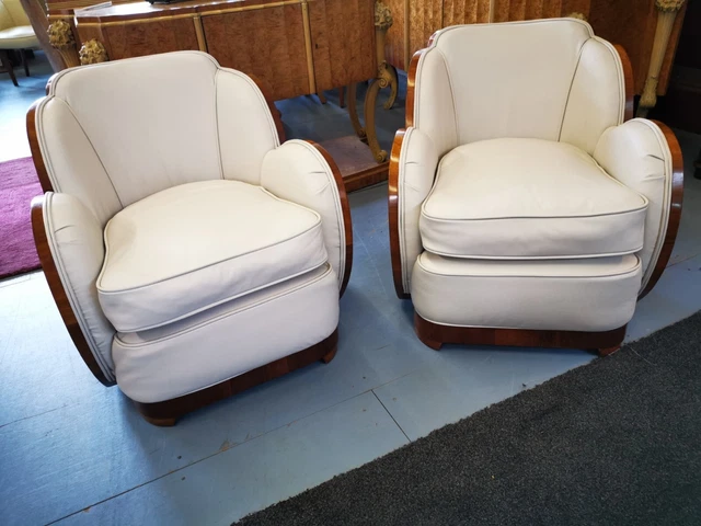 A rare pair of H & L Epstein Art Deco Cloud back armchairs,c 1930