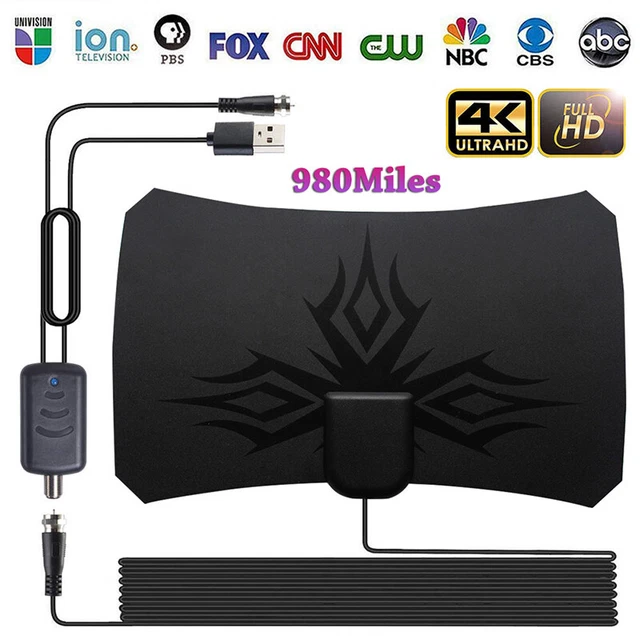 980 Mile Indoor Antenna TV Digital HD 4K Aerial HDTV 1080P Signal Amplifier