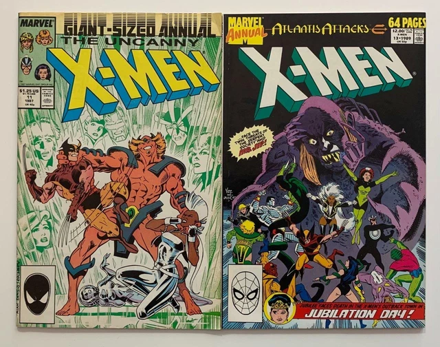 Uncanny X-men Annuals #11 & #13 (Marvel 1987) FN- + FN+ condition