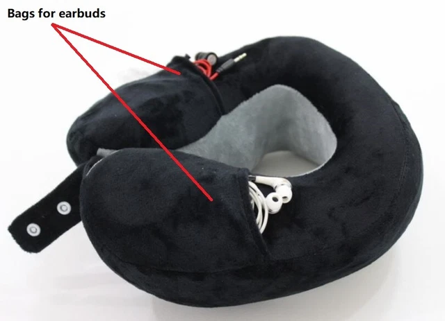 Travel Pillow U Shaped Memory Foam Neck Support Head Rest Airplane Cushion (gry) 6
