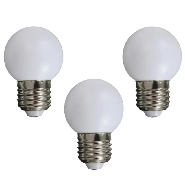 3x E27 1W Energy Saving LED Golf Ball Light Bulb Globe Lamp Warm White 220V