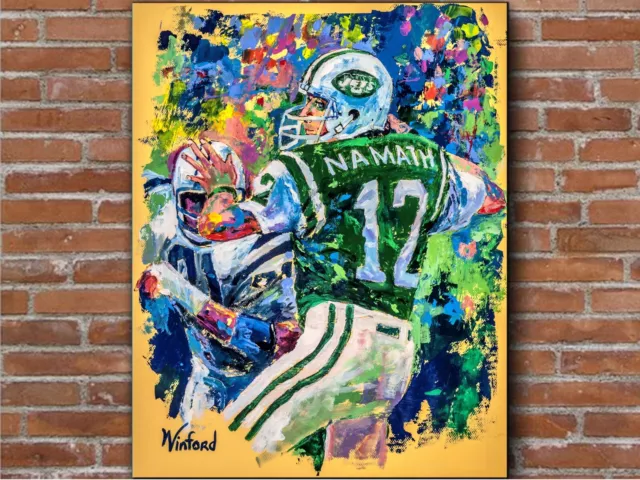 Sale Joe Namath Broadway Joe 24"H X 18"W Premium Canvas Art Print, Winford