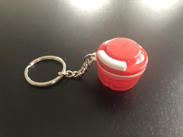 Tupperware Chop ‘n Prep Red Happy Chopper Rare Collectible Miniature Keychain