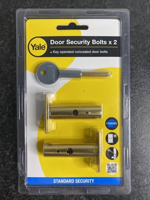Yale Door Security Bolt Brass x 2 (P-2PM444-PB-2) New