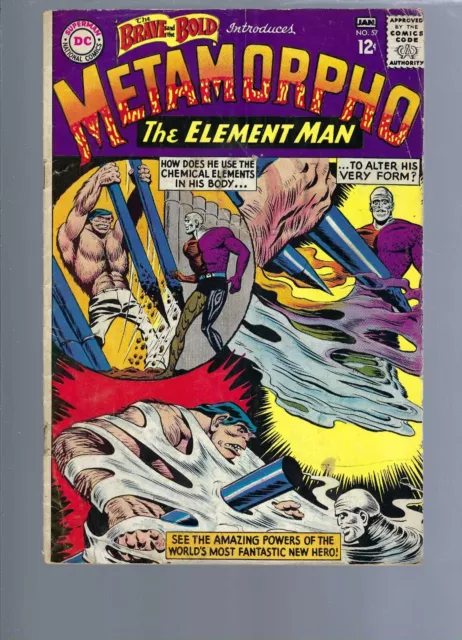 Brave And  The Bold 57   - Key Issue 1St Metamorpho -  Silver  Age   Dc Comics