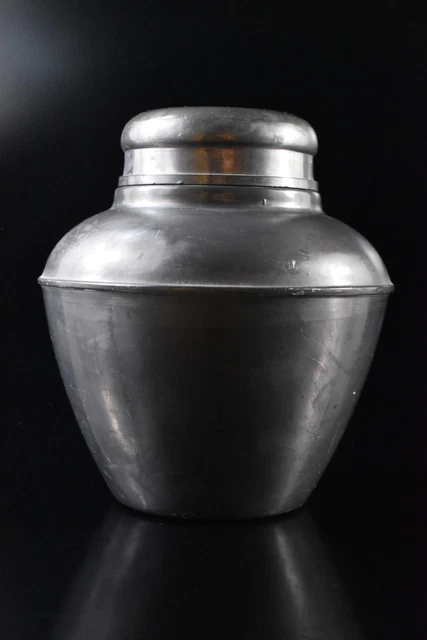 M1723: XF Japanese Tin TEA CADDY Chaire Container utensils used in Senchado
