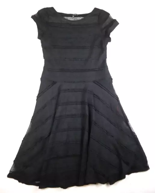 Sangria - Women's Black Lace Short Sleeve Fit & Flare Dress Size 12