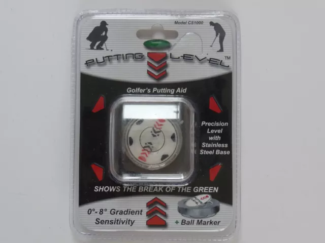 Putting-Level-Anzeiger 0° - 8° mit Ballmarker und Tasche, NEU