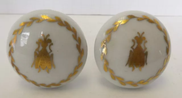 Pair of French Empire Style Porcelain Passage Way Door Handle Set