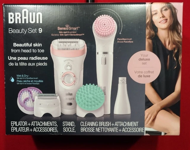 Juego de belleza depiladora de lujo 7 en 1 para mujer Braun Silk-Epil 9 9-985 - blanco