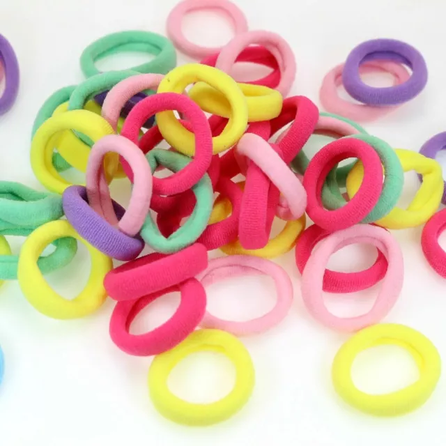 100 Soft Seamless Elastic Band Hair Ties Rope Ponytails Holder Scrunchies Girls