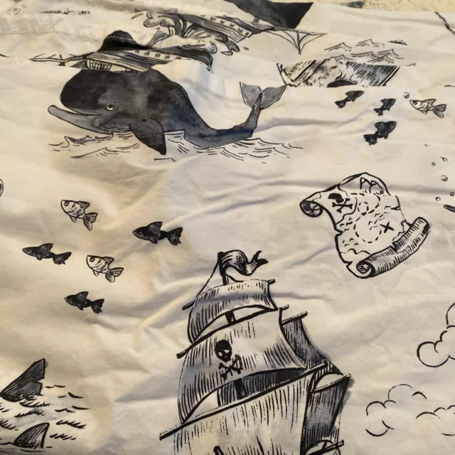 Pottery Barn Kids Full 4 Piece Sheet Set Pirate Ship Sea