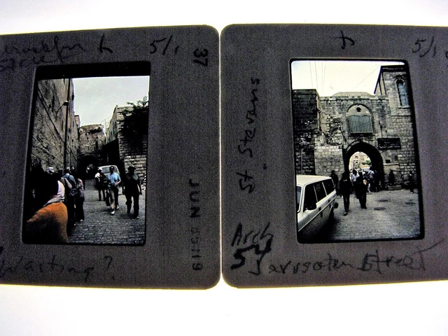 Vintage 1985 Kodachrome Slide Film Photograph Israel Jerusalem Street Scene